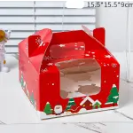 5 Pcs 4 Cavity Christmas theme Cupcake Box