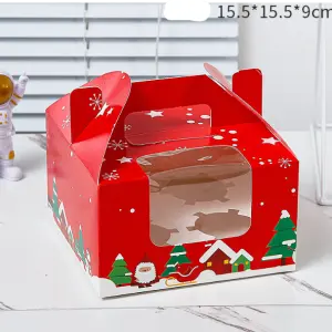 5 Pcs 4 Cavity Christmas theme Cupcake Box