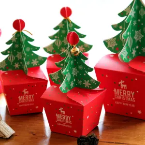 Red 3D Christmas tree Box (1 PACK = 5 PIECES)