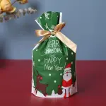 Christmas Loaf / Candy / cookies Bags with attached Drawstrings (1 PACK = 10 BAGS) STYLE 2