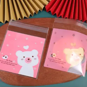 Cute white Teddy pink 100pcs Cookie Candy Sleeve