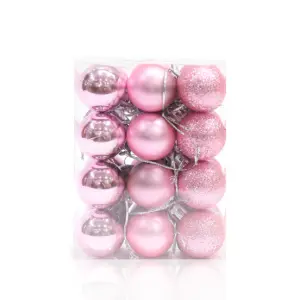 24pcs Pink Christmas Ball Decorations