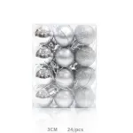 24pcs Silver Christmas Ball Decorations