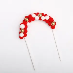 Red and white Curved Arch Soft Balls with Gold Pearl Cloud STYLE 2