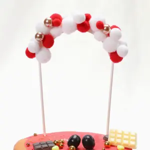 Red and white Curved Arch Soft Balls with Gold Pearl Cloud
