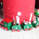 Wooden train cake toy topper