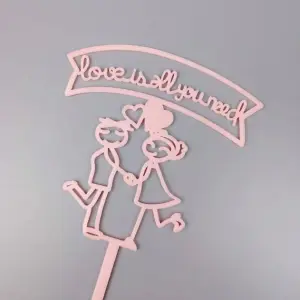 1 pcs All you need is Love couple cake topper