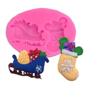 Christmas Sleigh and Socks silicone mould