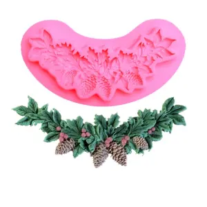 Christmas Pine Leaf Wreath silicone mould