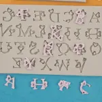 Alphabet with heart theme Silicone Mould