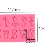 Number with heart theme Silicone Mould
