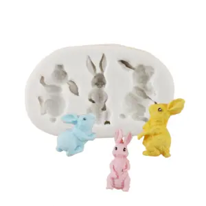 3 Cavity Bunny Rabbit Silicone Mould