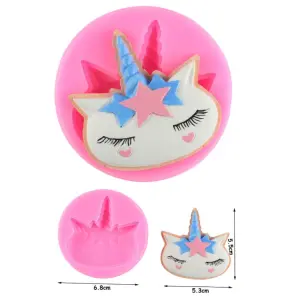 Unicorn face with star crown silicone mould