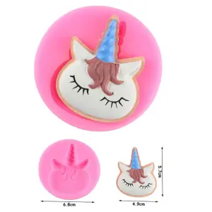Unicorn Face with crown silicone mould Style 2