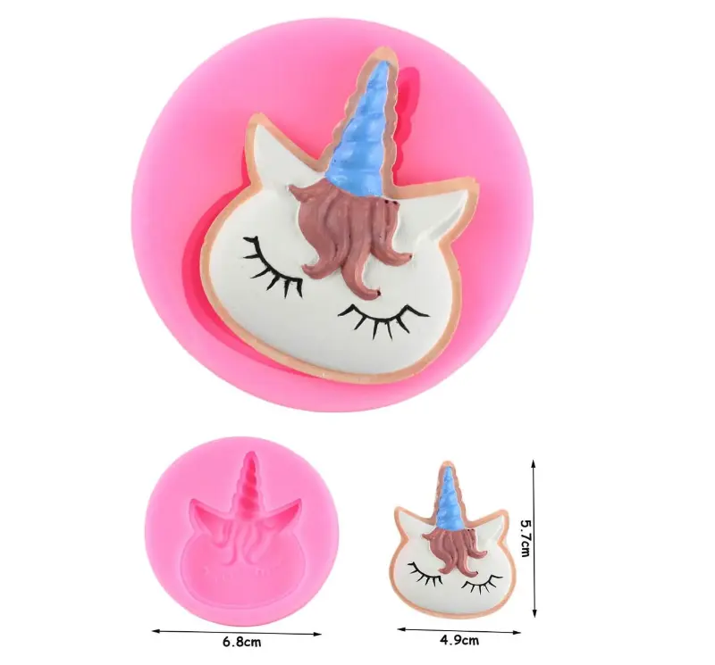 Unicorn Face with crown silicone mould Style 2