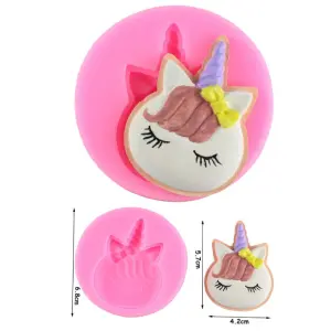 Unicorn Face with Bow silicone mould Style 3