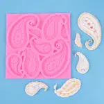 8 Cavity Modern Design With Leaf Fondant Marzipan Mould