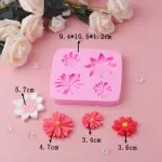 4 Cavity 3D flower silicone mould