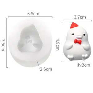 Cute 3D Bow scarf Chicken Silicone Mould style 2