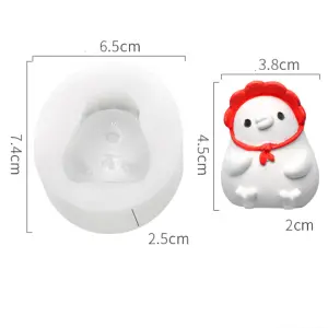 Cute 3D Bow scarf Chicken Silicone Mould style 1