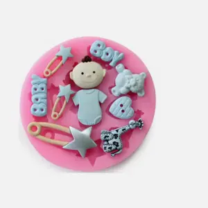 Baby boy theme baby shower silicone Fondant mould