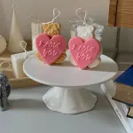 Teddy Bear holding heart i love you silicone mould