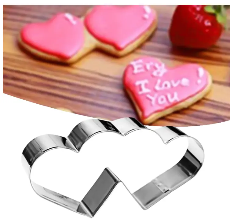 Double Heart Aluminum Cookie Cutter