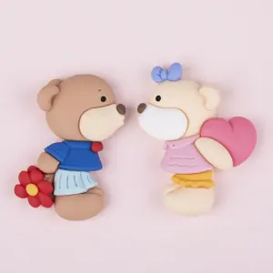 Teddy Bear Couple Miniature toy topper