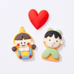 3 pcs Couple Boy Girl and Heart Miniature toy topper