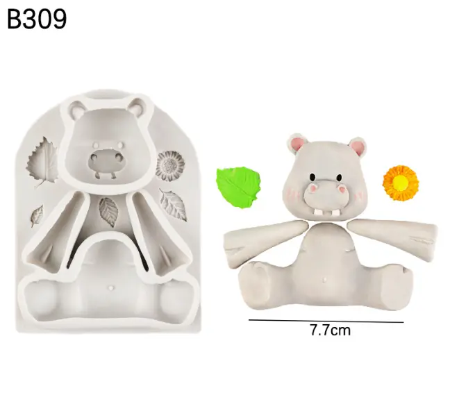 3D Hippopotamus Animal silicone mould