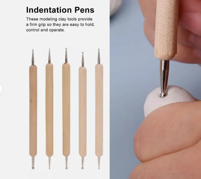 5 Pcs Double End Wooden Modeling Tool Set