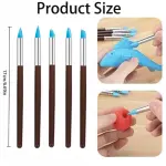 5 Pcs Silicone Clay Sculpting Tool Rubber Tip Silicone Modeling Brushes