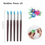 5 Pcs Silicone Clay Sculpting Tool Rubber Tip Silicone Modeling Brushes