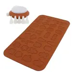 Silicone Baking Mat Macaron Cookie Sheet Christmas Pattern,32-Capacity Nonstick Macaron Chocolate Making Mold Set