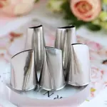 5 Pcs Pastry Nozzle Cake Tulips Rose Nozzle Decor Stainless Steel Piping Nozzle