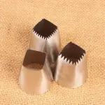 Square Decorating Nozzle 3-piece Set Cream Cookies Stainless Steel nozzle set ( F01 ,F02,F06)
