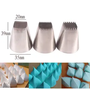 Square Decorating Nozzle 3-piece Set Cream Cookies Stainless Steel nozzle set ( F01 ,F02,F06)