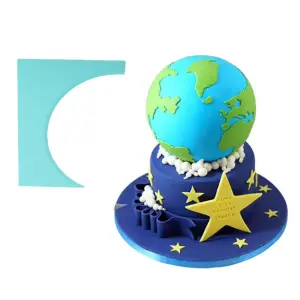 Cake Decor C Shape Cake Contour Comb Scraper Fondant Cream Sugarcraft Spatula Mousse Blade Dough Scraper