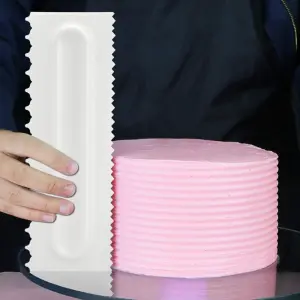 Cake Decor Big Plastic Icing Comb Scraper Smoother Icing Fondant Cake Decorating Tool (D-42 G)