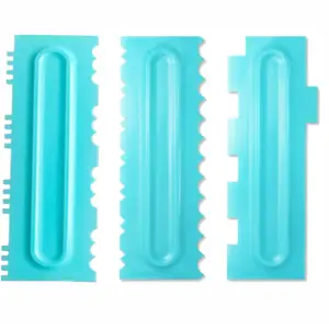 3 pcs Cake Decor Big Plastic Icing Comb Scraper Smoother Icing Fondant Cake Decorating Tool set ( Style 2 )