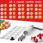 Finedecor Manual 20 Discs & 4 Nozzles Cookie Press Pump Machine Biscuit Maker Set Baking Tool