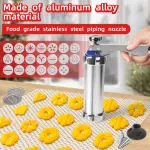Finedecor Manual 20 Discs & 4 Nozzles Cookie Press Pump Machine Biscuit Maker Set Baking Tool