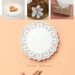 10.5 inch Paper Doilies | Round Placemats | Decorative Accessories | Disposable Paper Mats - White (140 pcs Pack)