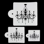 3 pcs Chandelier Decoration icing Stencils