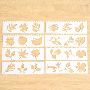 8 pcs Leaves Theme Decoration icing Stencils set