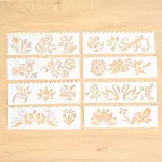 8 pcs Flowers and plant Theme Decoration icing Stencils set