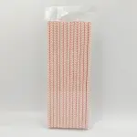 25pcs Pink Zig Zag Printed Straws