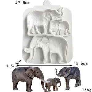 2 Cavity Elephant silicone mould