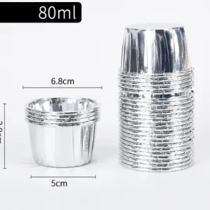 Gold Colour Aluminum Foil Baking Cups / Muffin Cups (50 pieces)