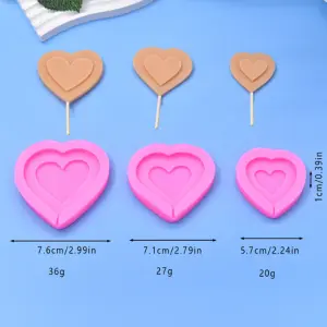 Double Heart 3 cavity Popsicle silicone mould